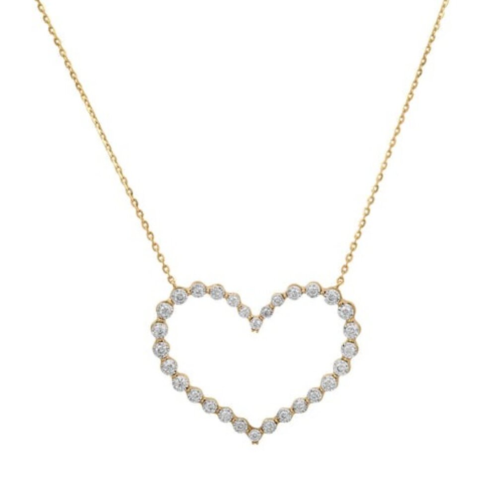 Heart Shape 14K (or 18k upon request) Yellow Gold Pendant Necklace